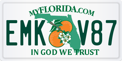 FL license plate EMKV87