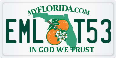 FL license plate EMLT53