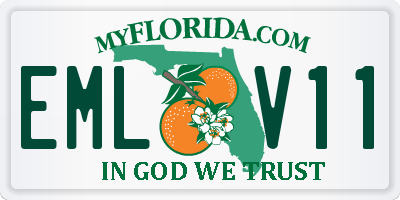 FL license plate EMLV11