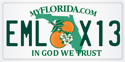 FL license plate EMLX13