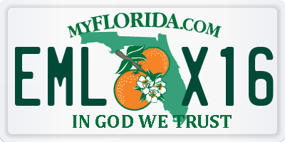 FL license plate EMLX16