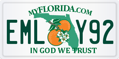 FL license plate EMLY92