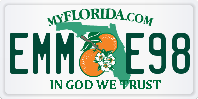FL license plate EMME98