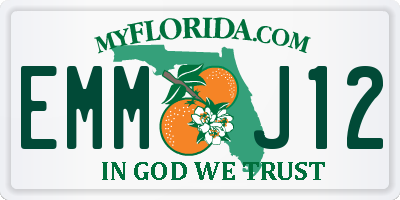 FL license plate EMMJ12