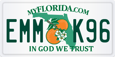 FL license plate EMMK96