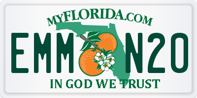 FL license plate EMMN20