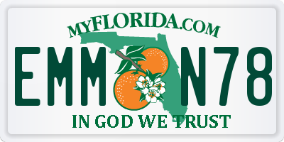 FL license plate EMMN78