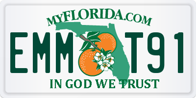 FL license plate EMMT91