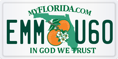 FL license plate EMMU60