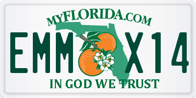 FL license plate EMMX14