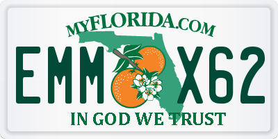 FL license plate EMMX62