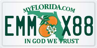 FL license plate EMMX88