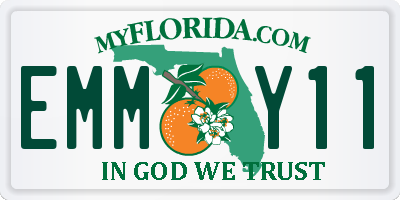 FL license plate EMMY11
