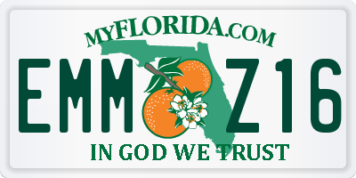 FL license plate EMMZ16