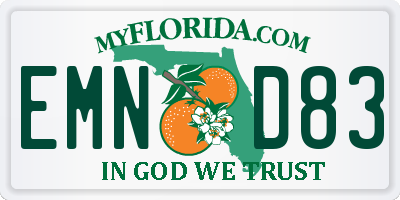 FL license plate EMND83