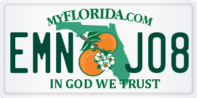 FL license plate EMNJ08