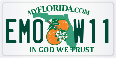 FL license plate EMOW11
