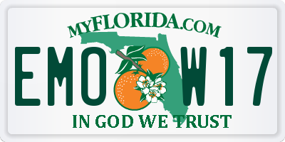 FL license plate EMOW17