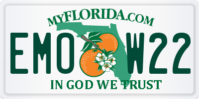 FL license plate EMOW22