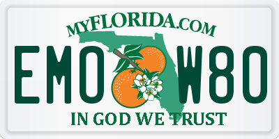 FL license plate EMOW80