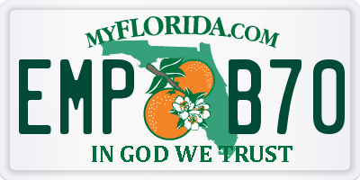 FL license plate EMPB70