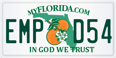 FL license plate EMPD54