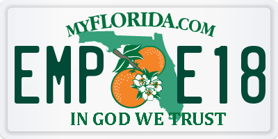 FL license plate EMPE18