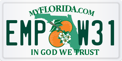 FL license plate EMPW31