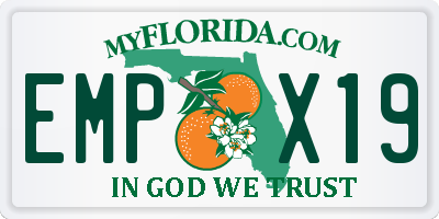FL license plate EMPX19