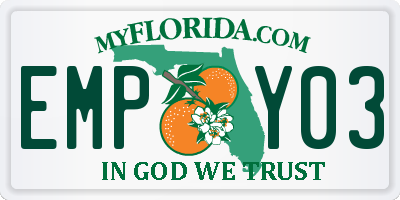 FL license plate EMPY03
