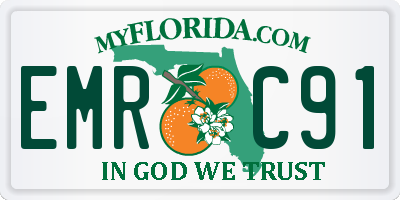 FL license plate EMRC91