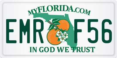 FL license plate EMRF56
