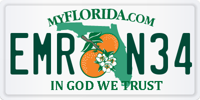 FL license plate EMRN34