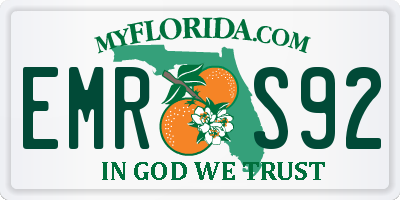 FL license plate EMRS92