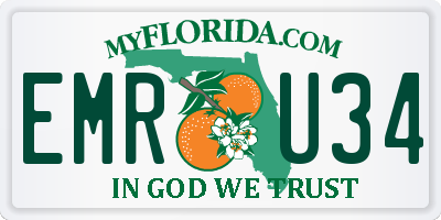 FL license plate EMRU34