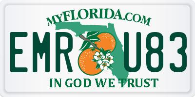 FL license plate EMRU83