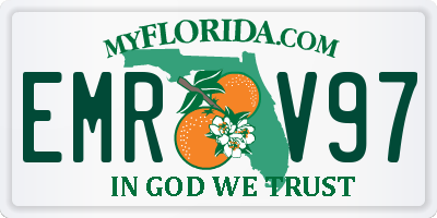 FL license plate EMRV97