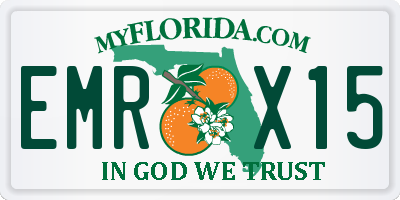 FL license plate EMRX15
