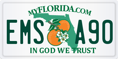 FL license plate EMSA90