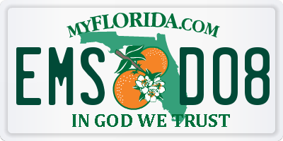 FL license plate EMSD08