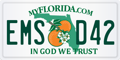 FL license plate EMSD42