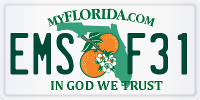 FL license plate EMSF31