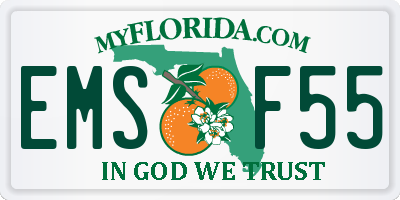 FL license plate EMSF55