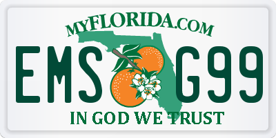 FL license plate EMSG99