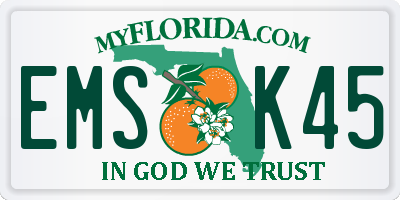 FL license plate EMSK45