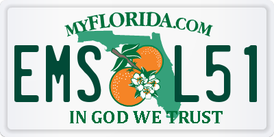 FL license plate EMSL51