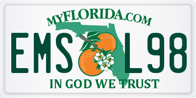 FL license plate EMSL98
