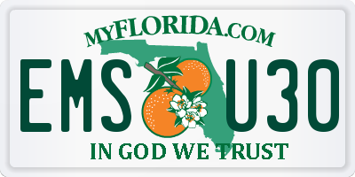 FL license plate EMSU30