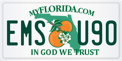 FL license plate EMSU90