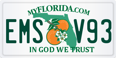 FL license plate EMSV93